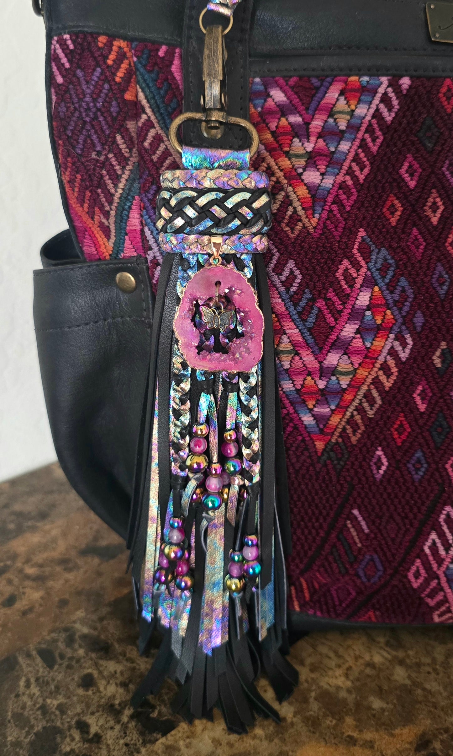 9" Pink Druzy Tassel