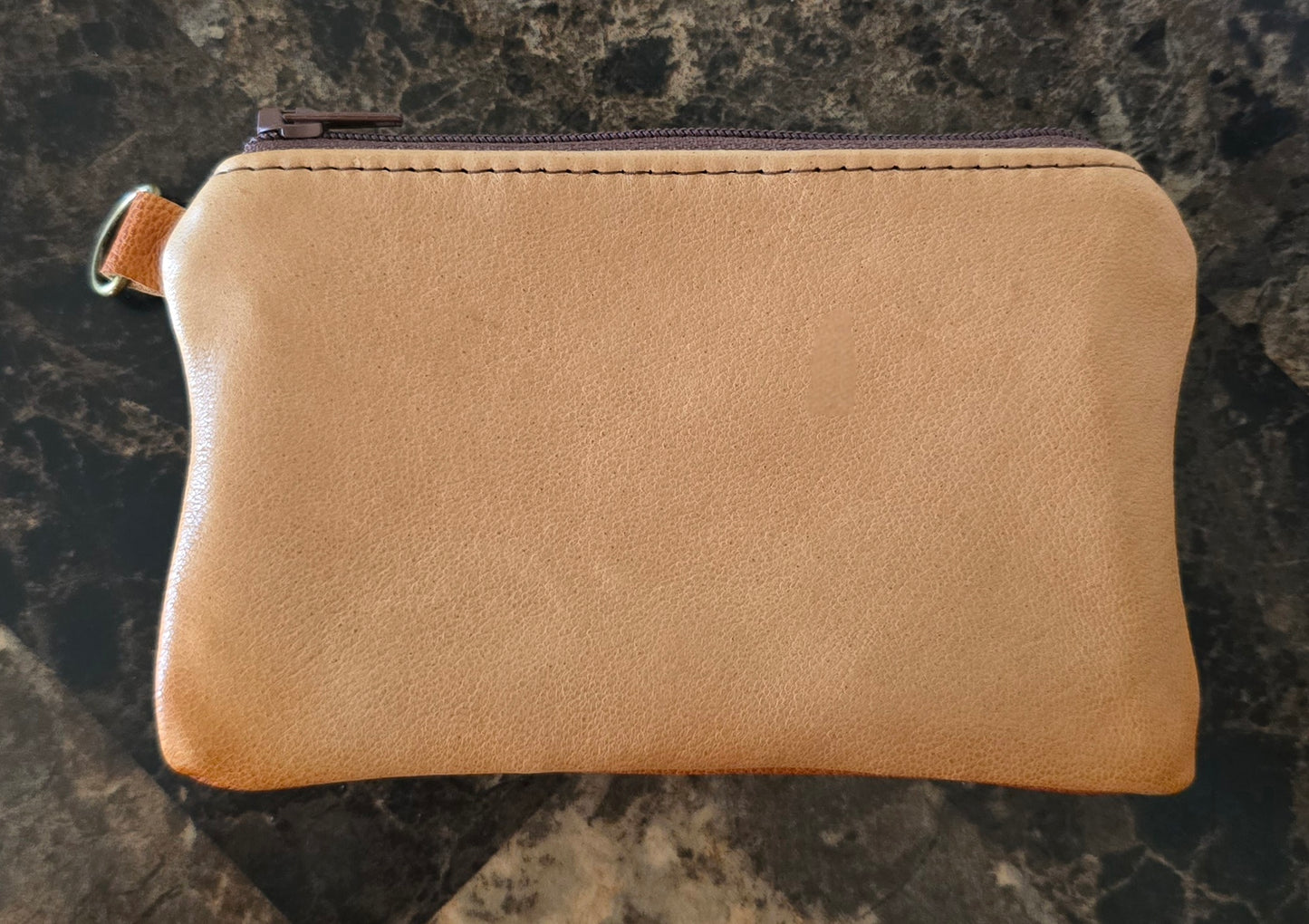 Full Leather Pouch with Turquoise Gemstone