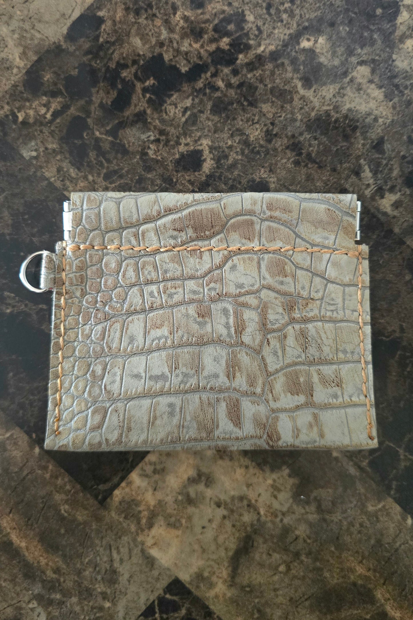 Crocodile Embossed Pop Pouch