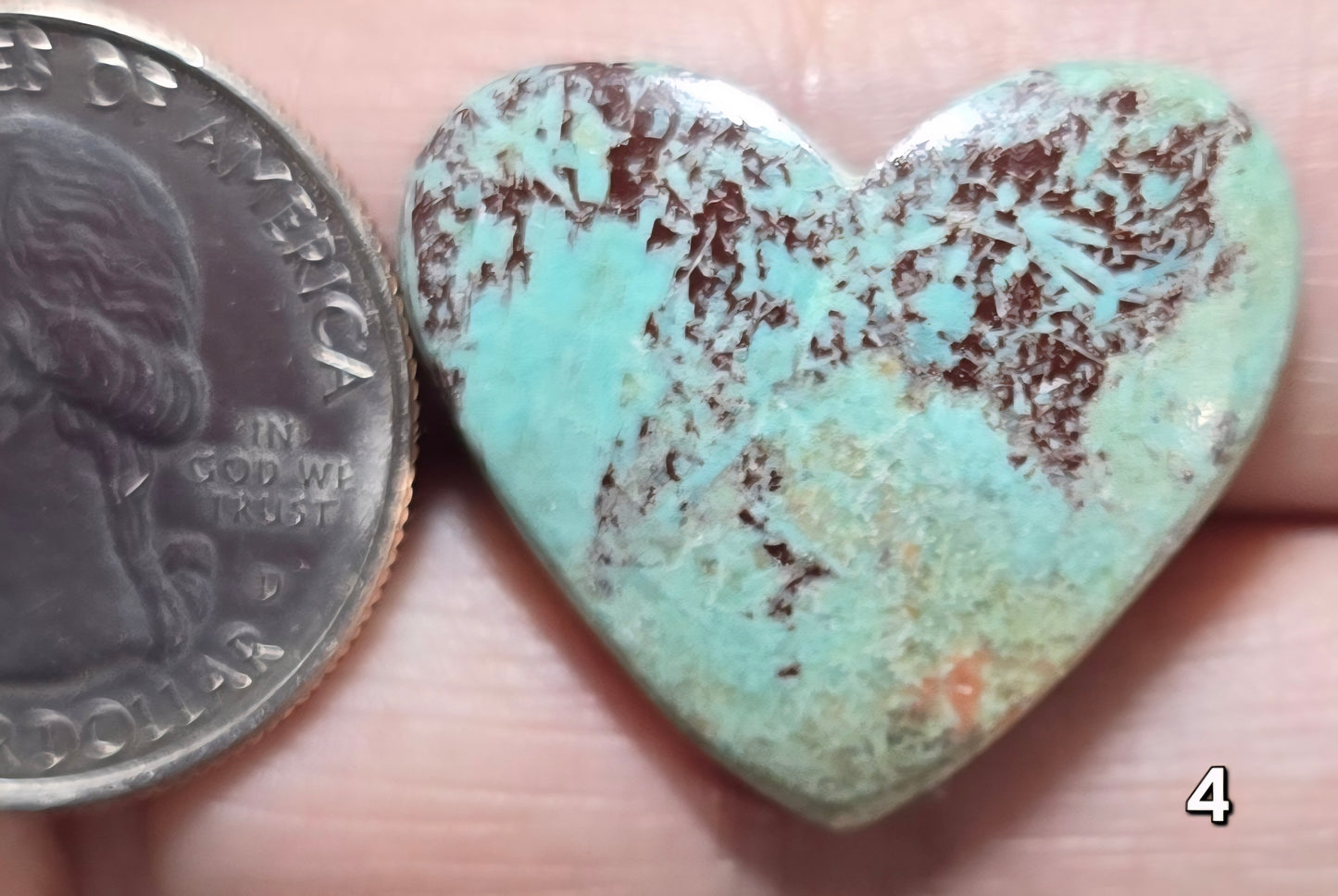 #4 Turquoise Composite Heart