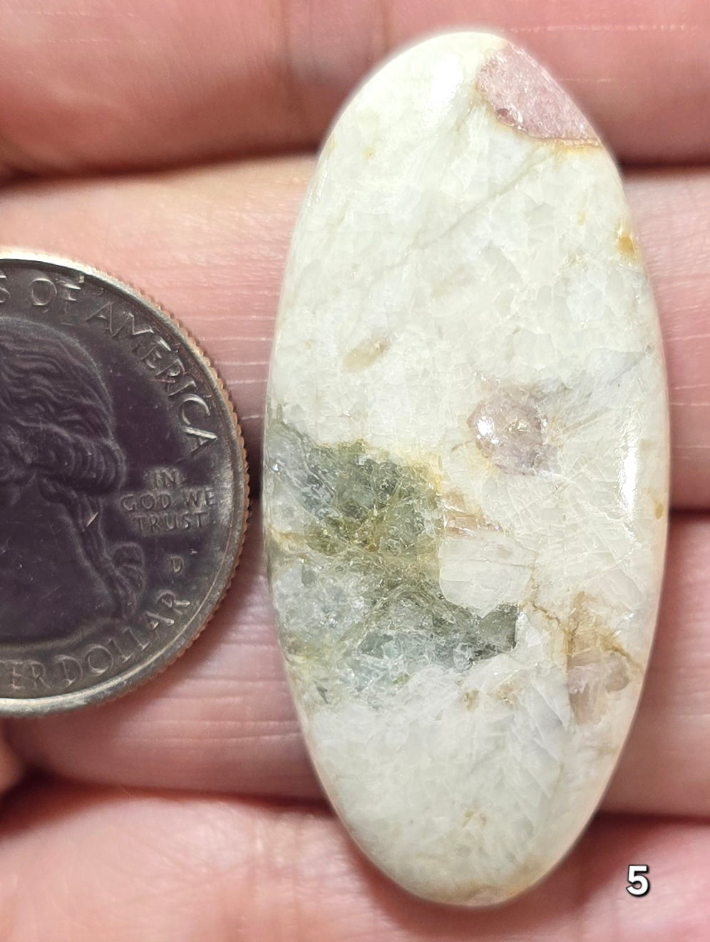 #5 Pink Tourmaline in Ivory Quartz