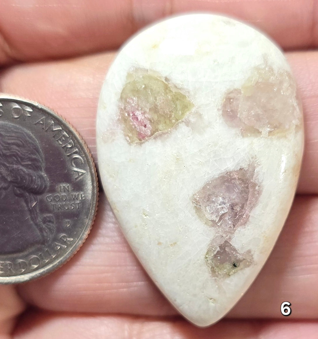 #6 Pink Tourmaline in Ivory Quartz