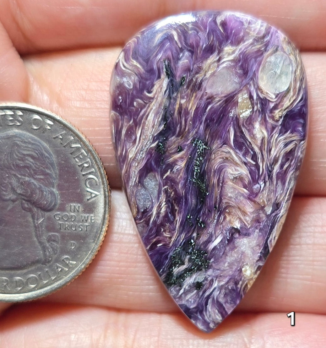 #1 Stormy Fibrous Charoite