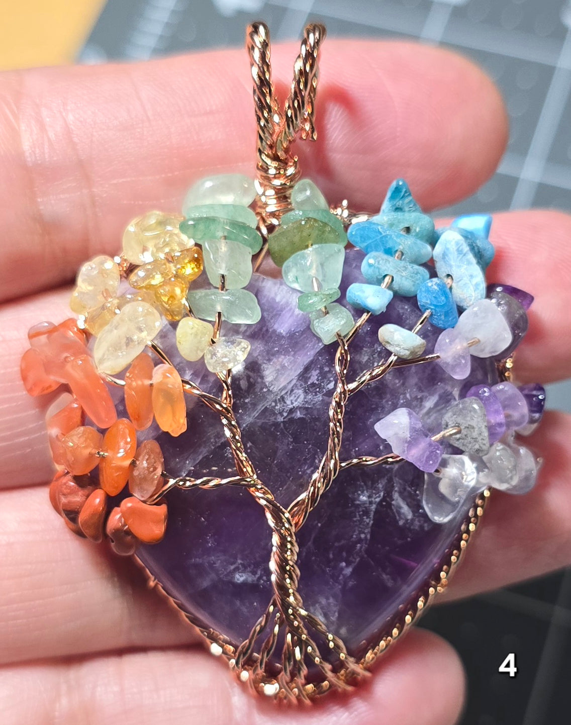#4 Seven Chakra Tree of Life Pendant