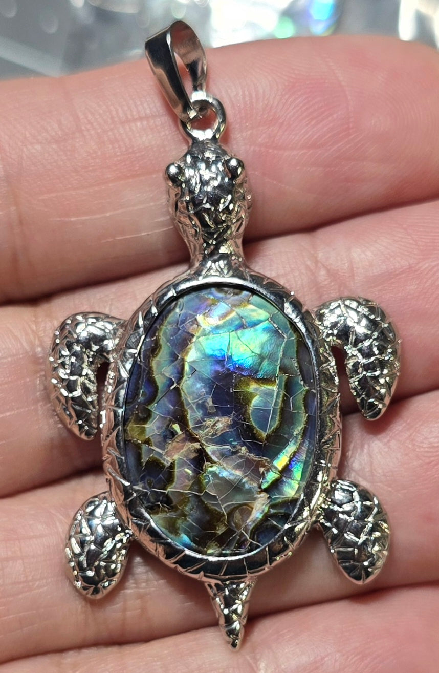 Abalone Turtle Pendant