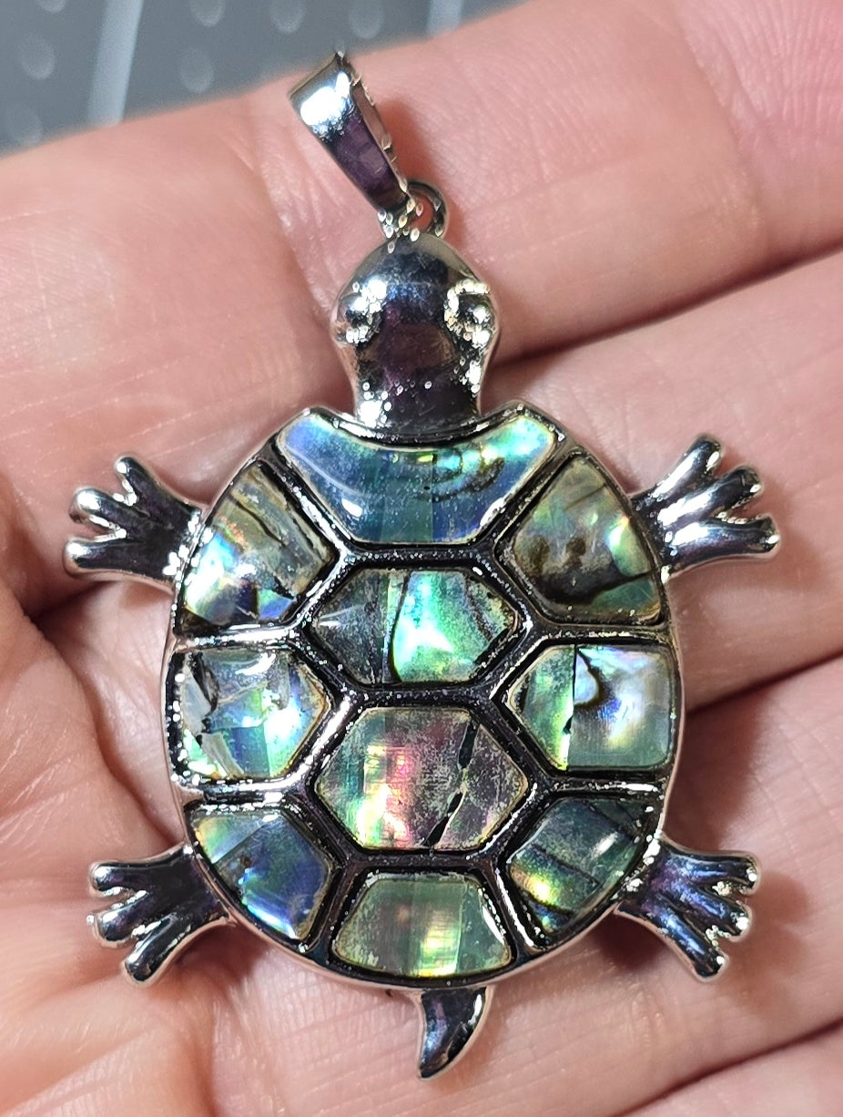 Abalone Turtle Pendant