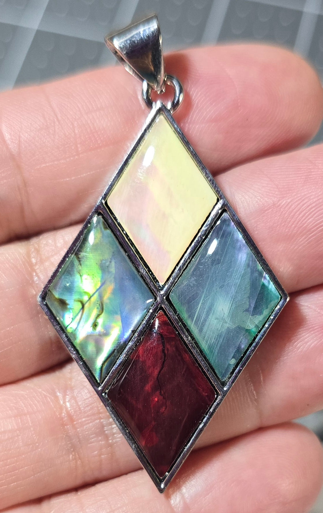 Aura Abalone Shell Rhombus Pendants