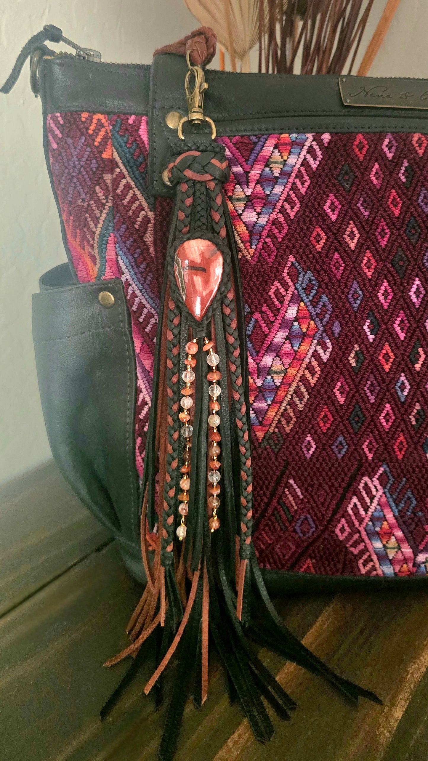 13" Forged in Fire clip-on Leather Tassel