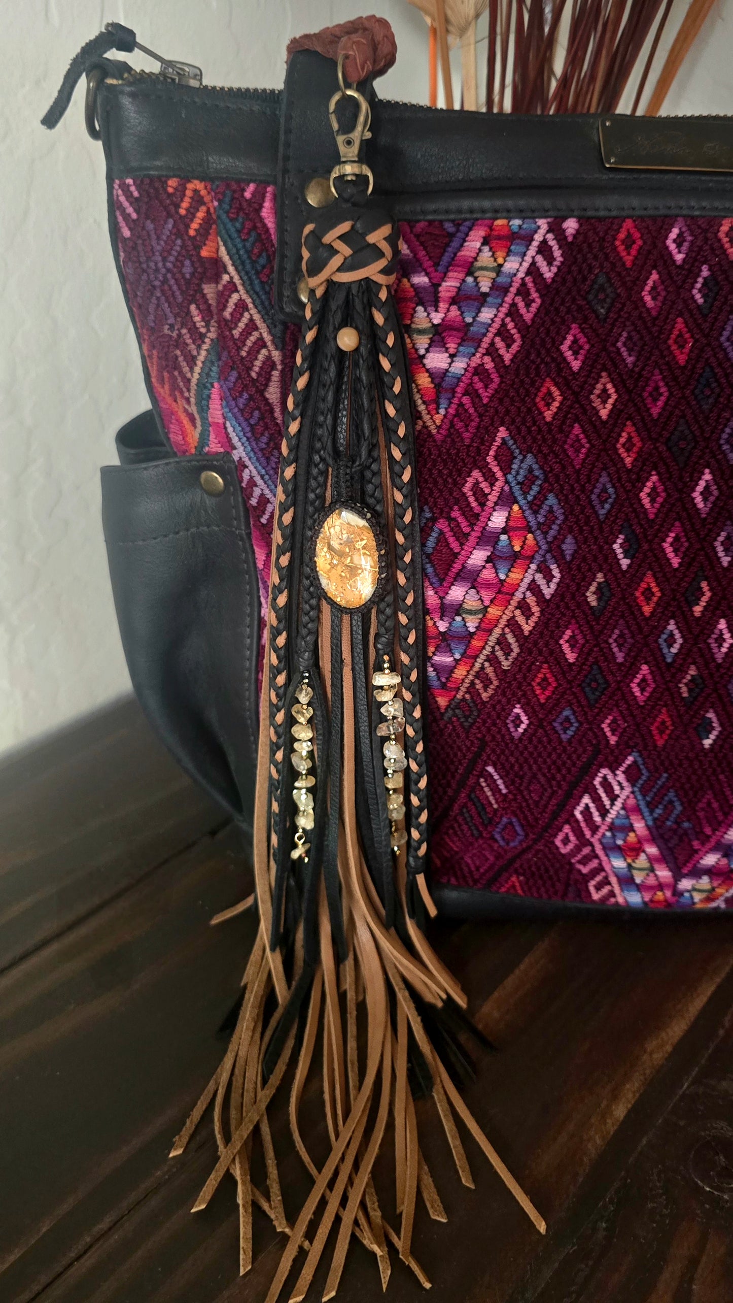 14" Stone of the Desert Leather Tassel