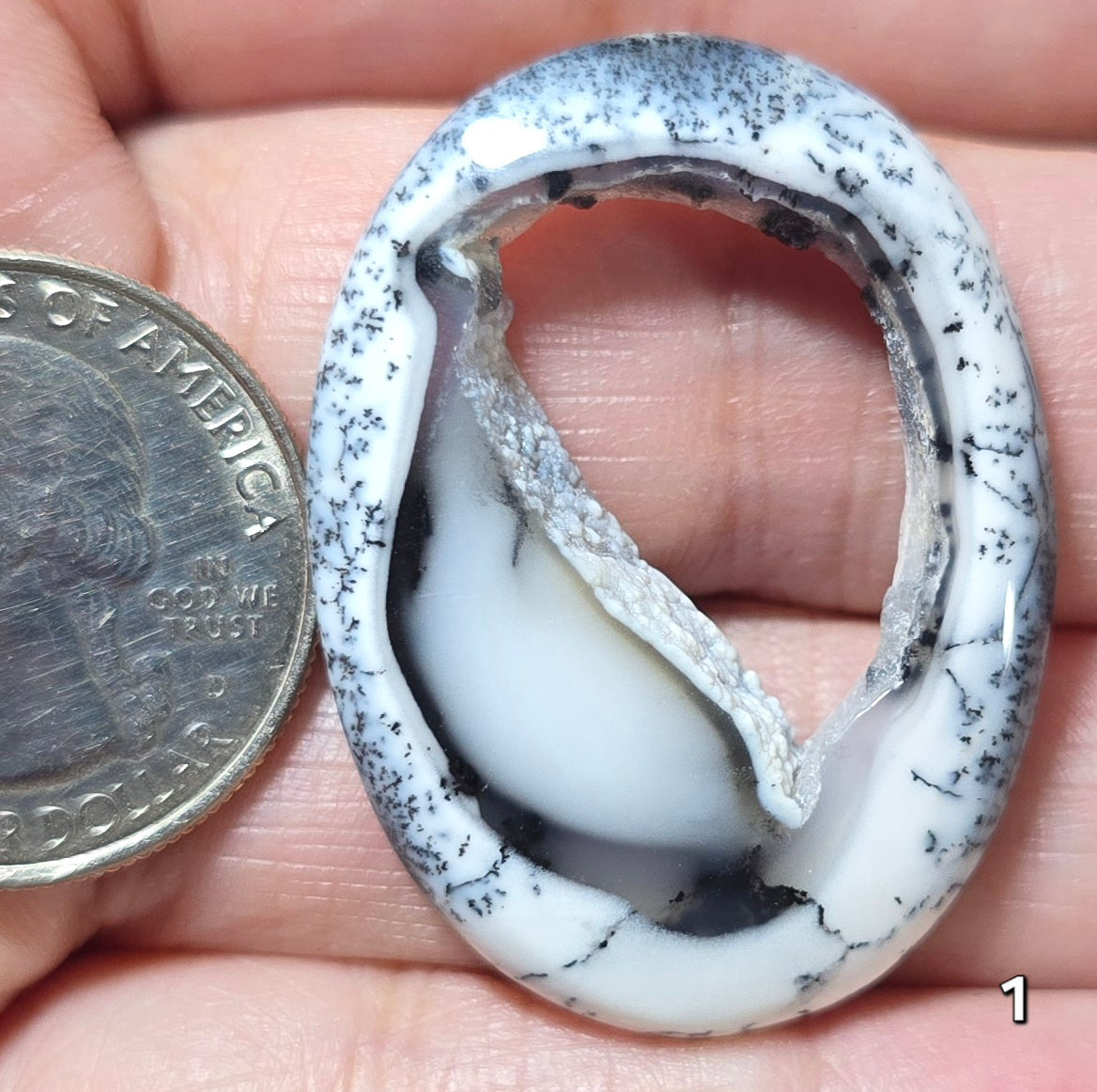 #1 Dendritic Opal Window Druzy Slice