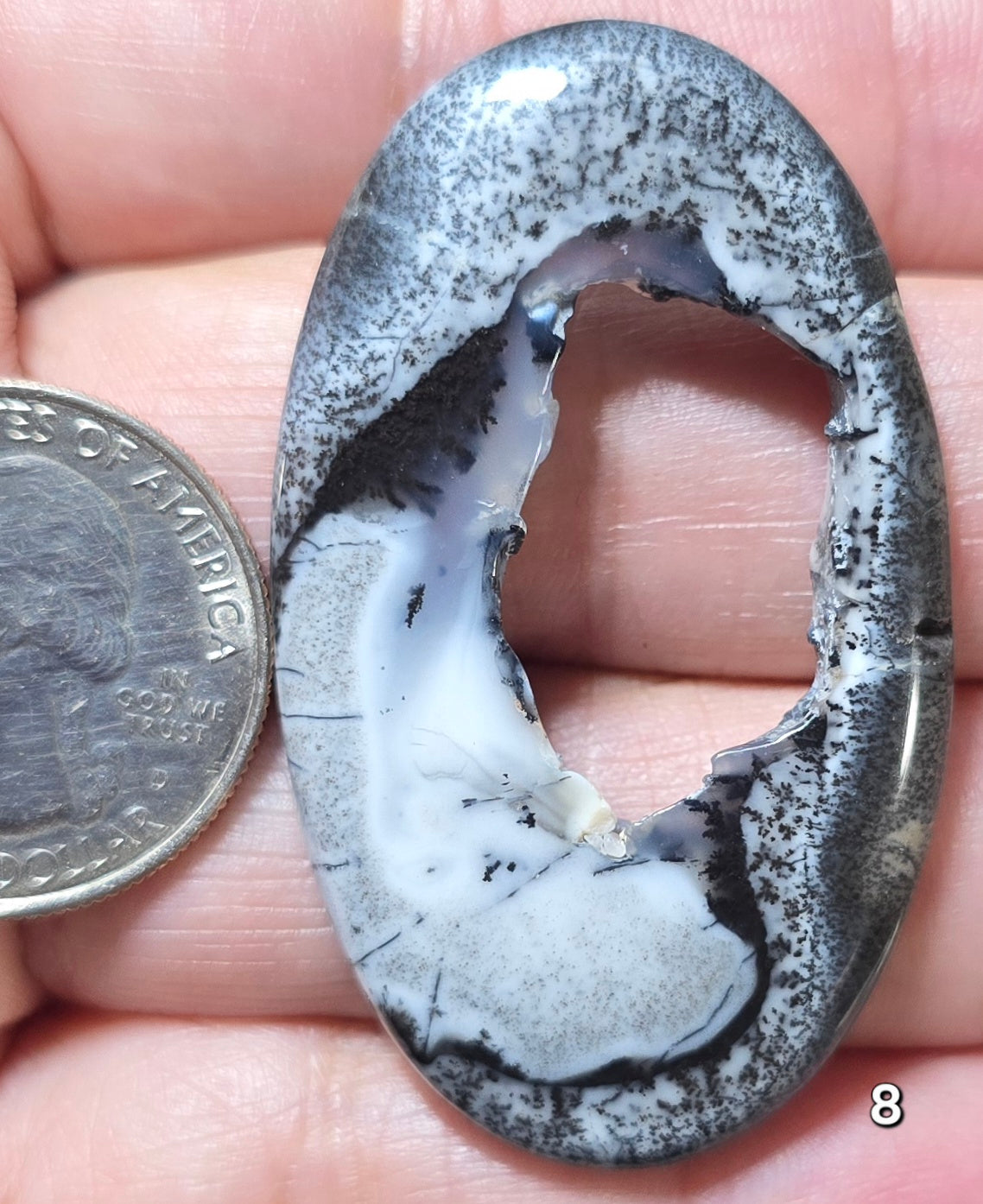 #8 Dendritic Opal Window Druzy Slice