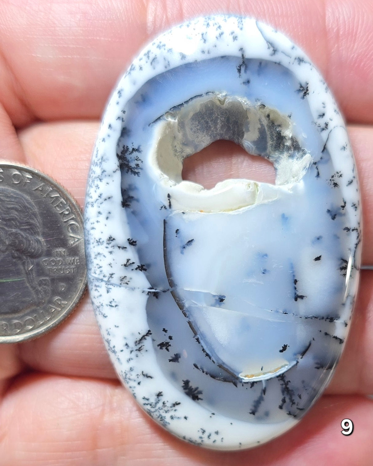 #9 Dendritic Opal Window Druzy Slice