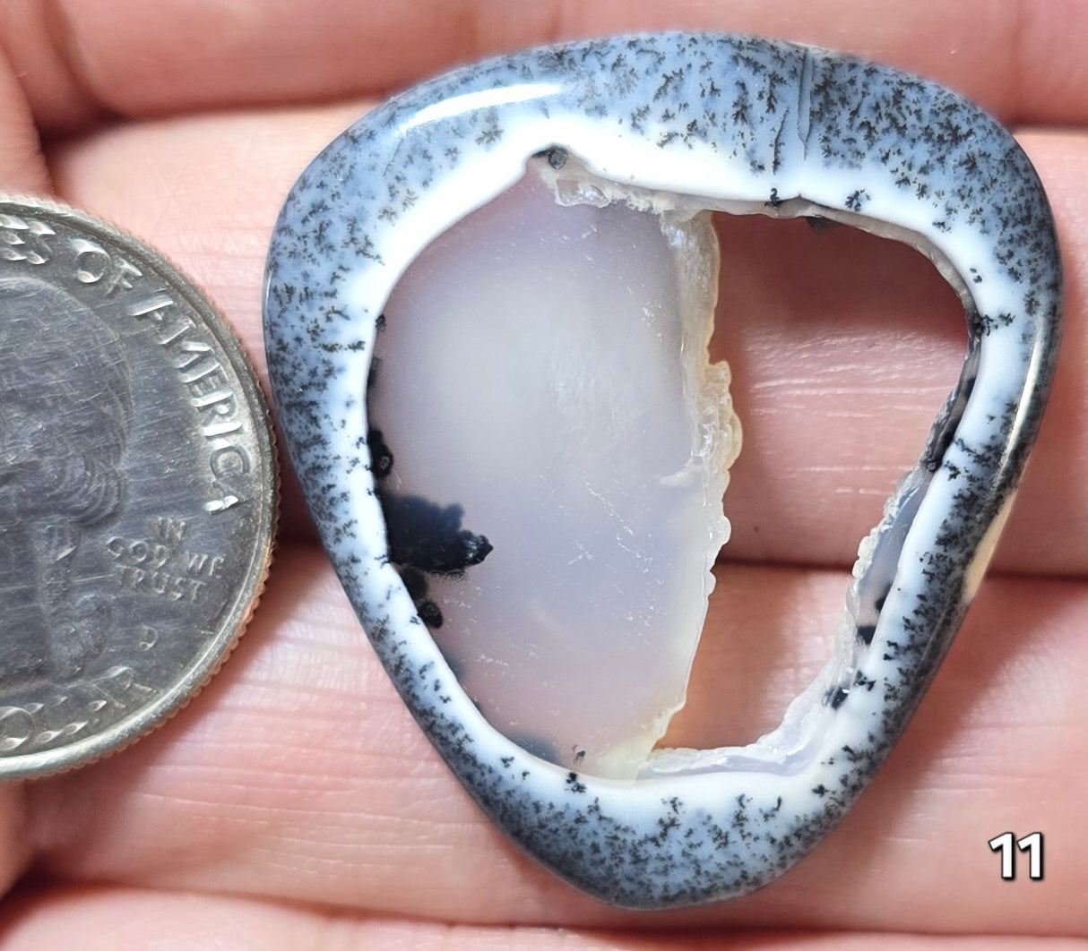 #11 Dendritic Opal Window Druzy Slice