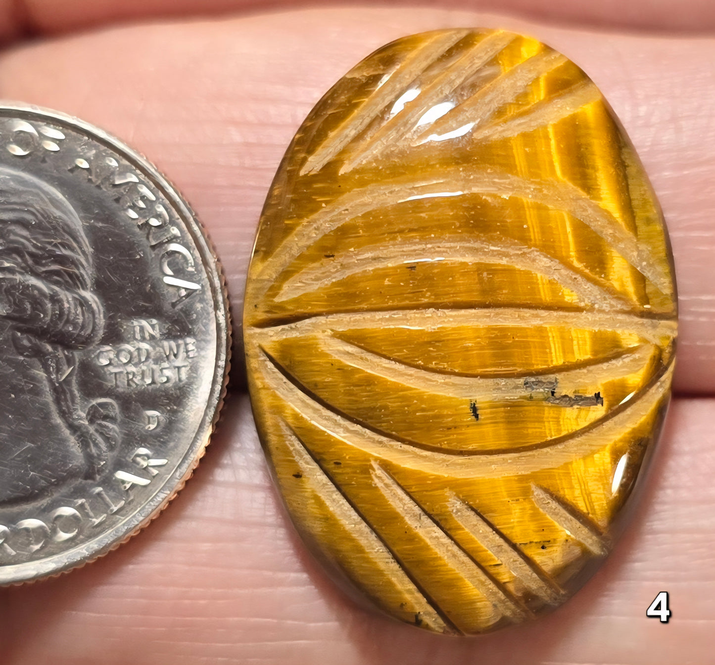 #4 Carved Tiger Eye Cabochon