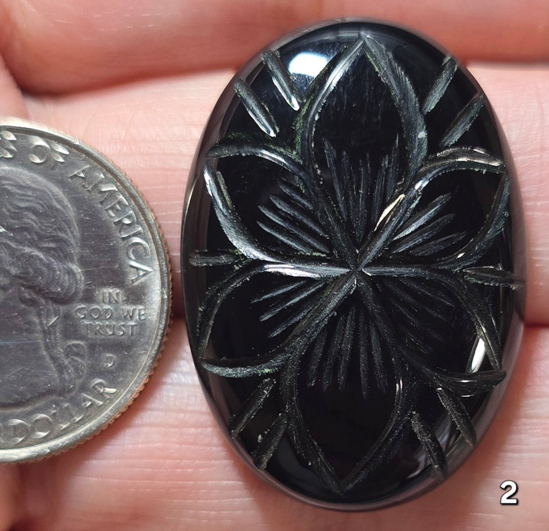 #2 Mughal Carved Black Onyx