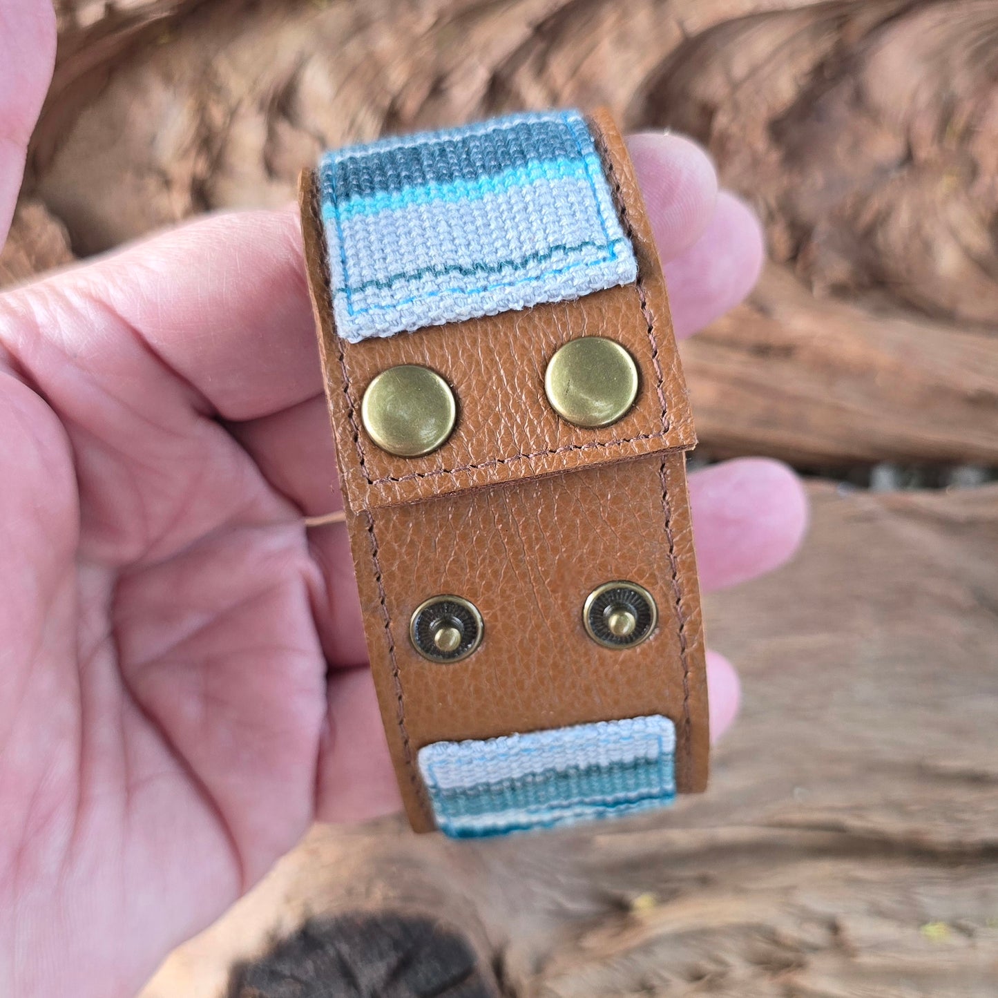 Artisan Fabric Leather Cuff