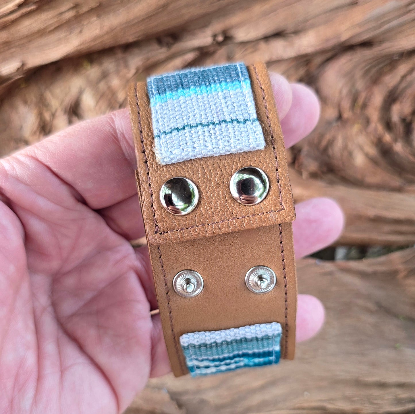 Artisan Fabric Leather Cuff