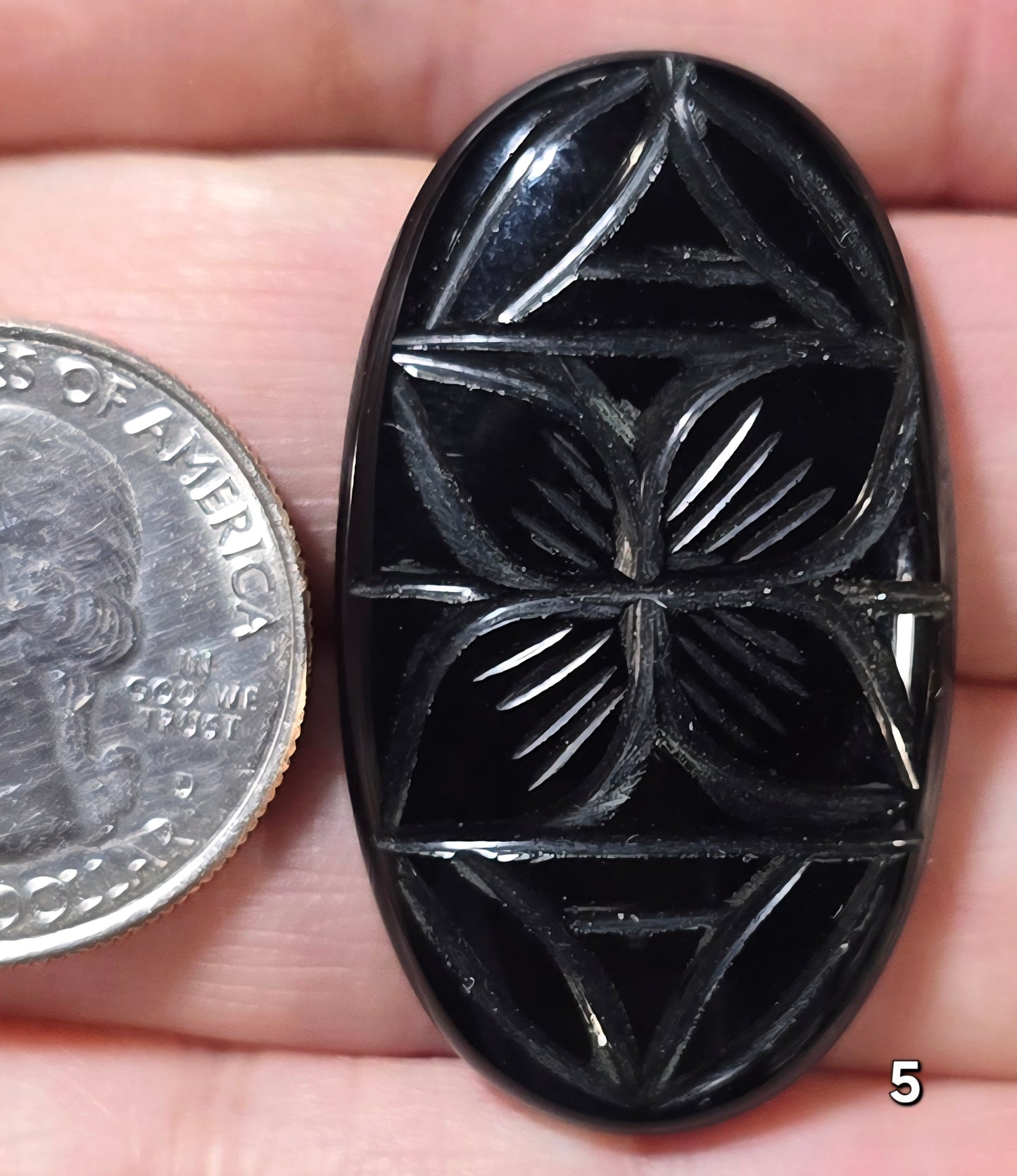 #5 Mughal Carved Black Onyx