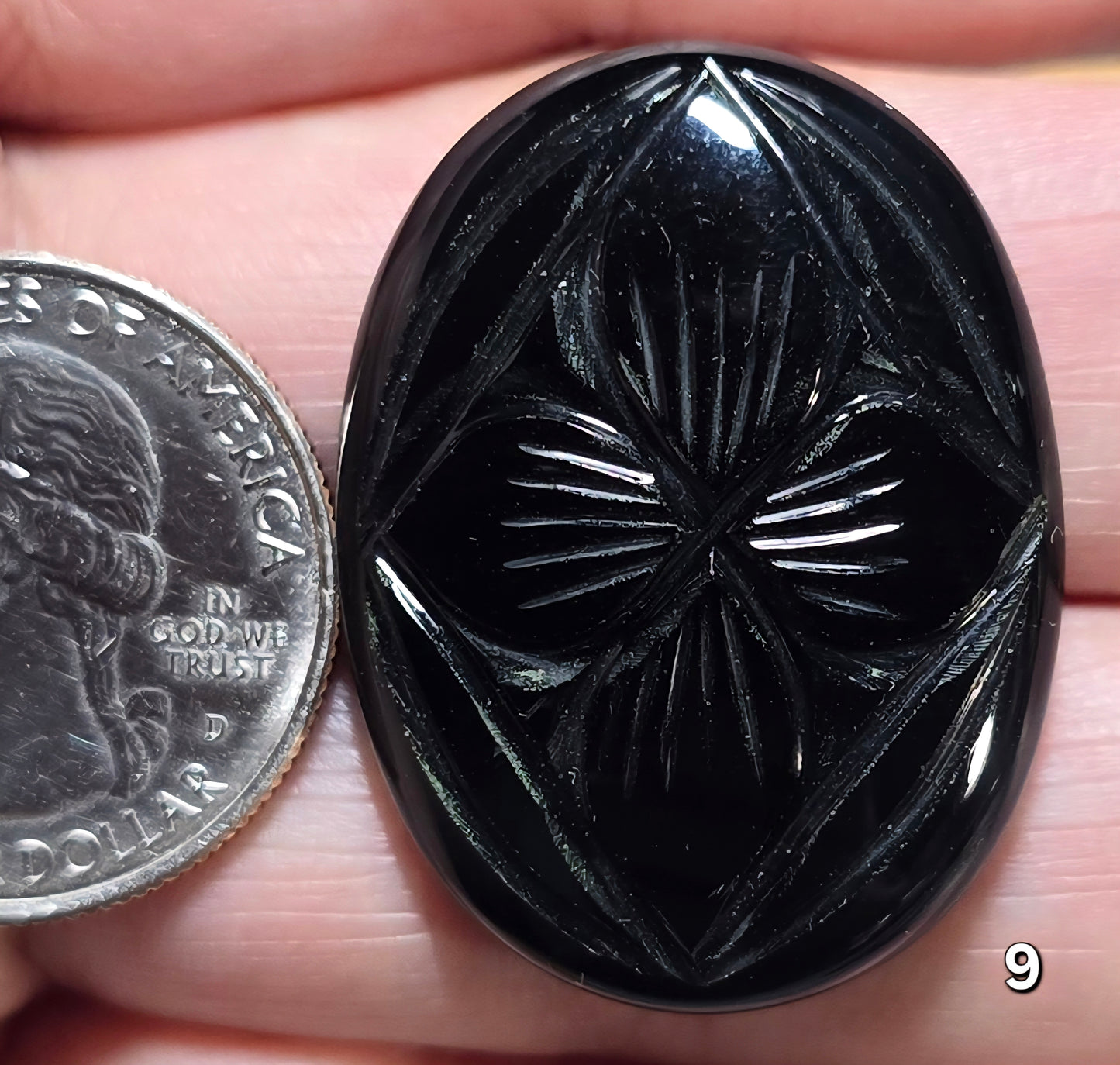 #9 Mughal Carved Black Onyx