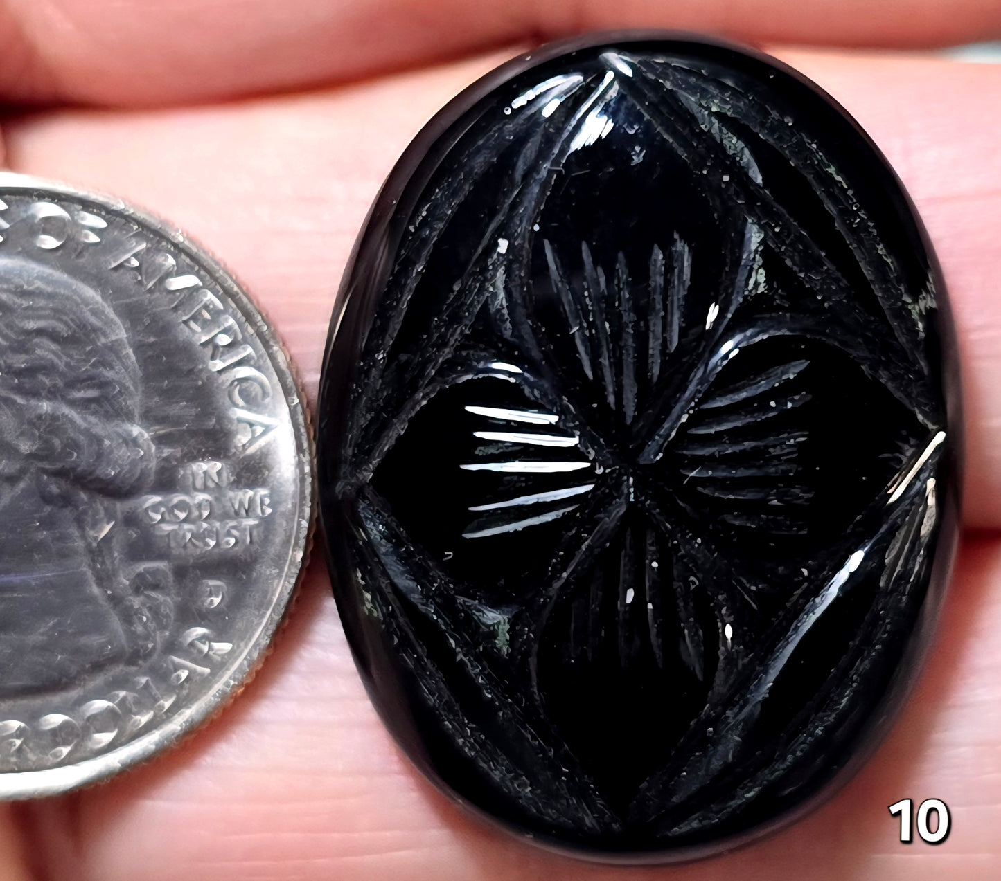 #10 Mughal Carved Black Onyx