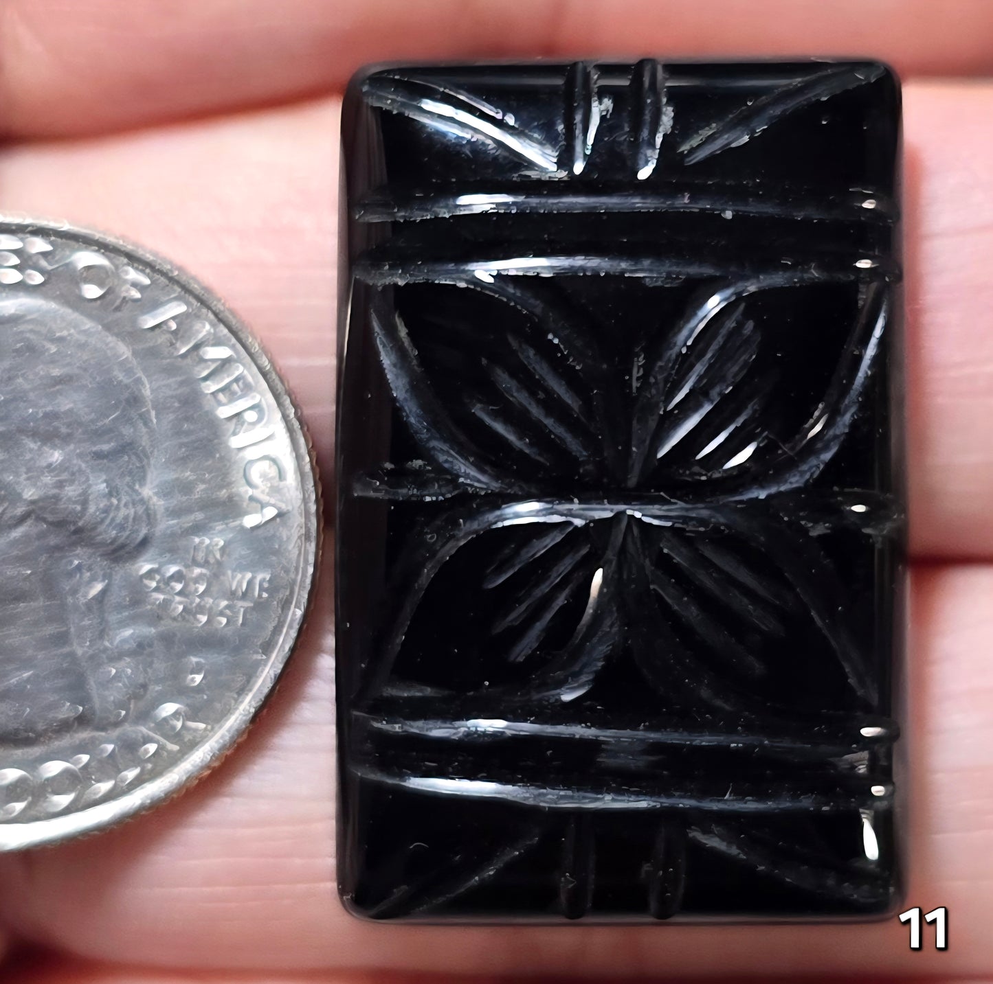 #11 Mughal Carved Black Onyx
