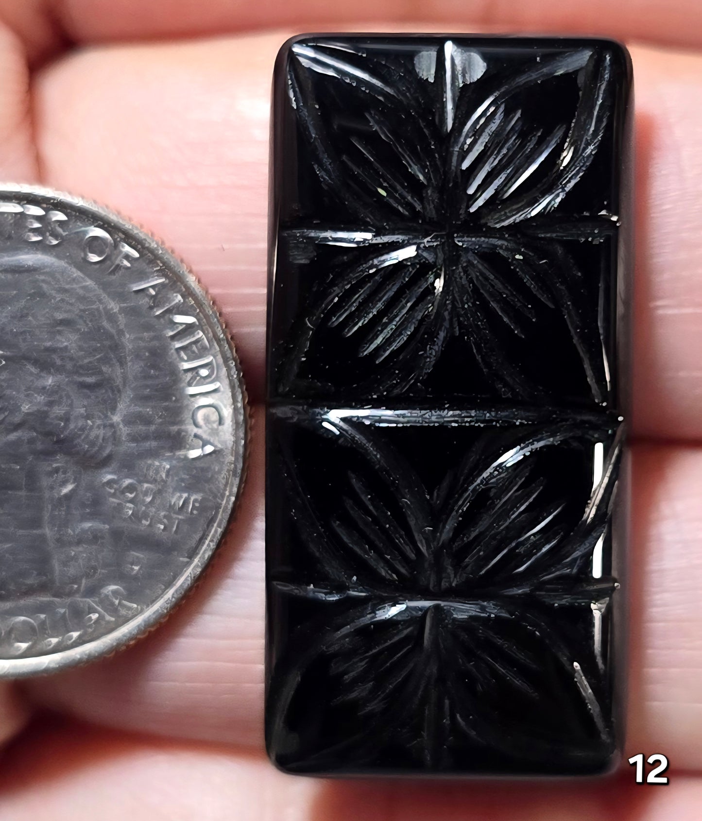 #12 Mughal Carved Black Onyx