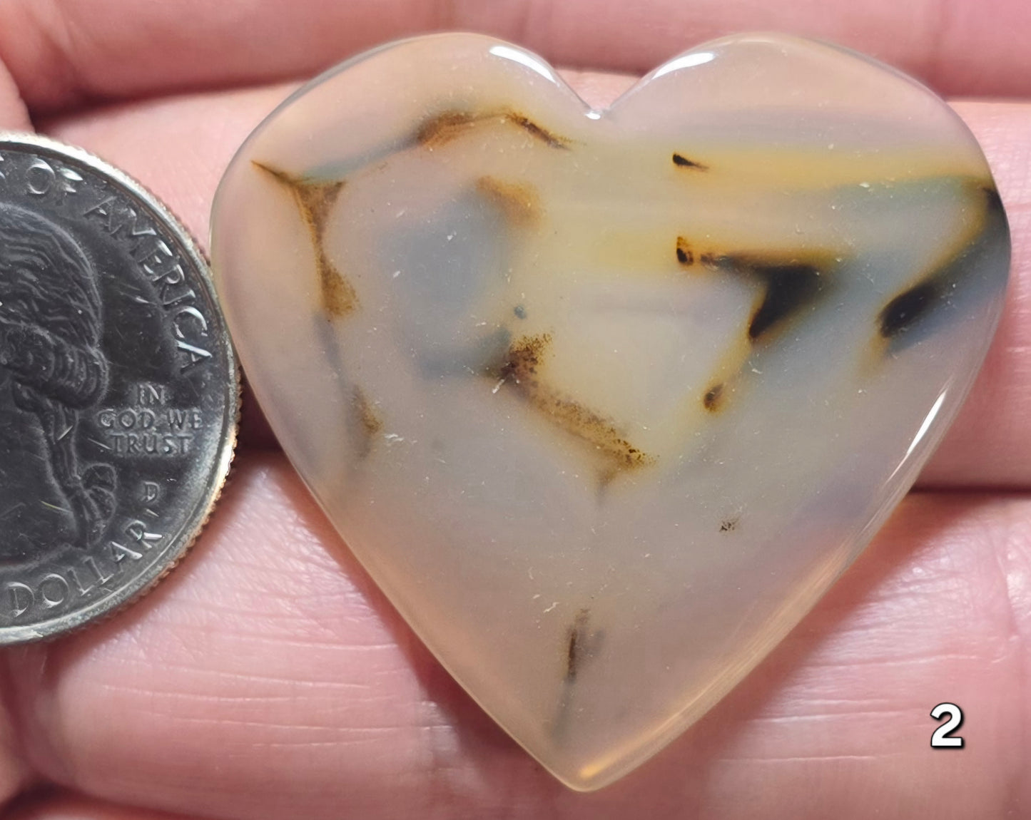 #2 Montana Agate Heart Cabochon