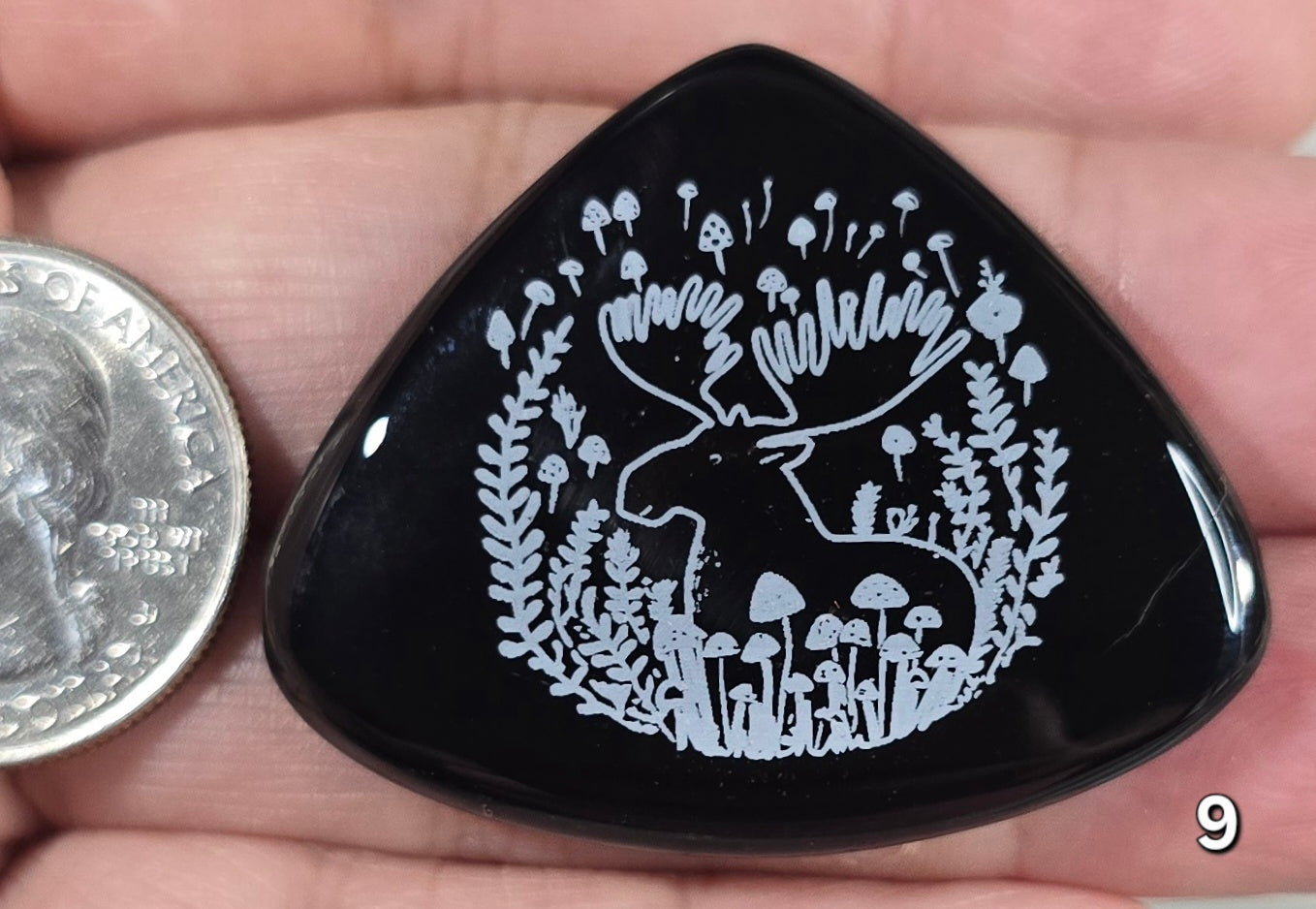 #9 Engraved Black Onyx