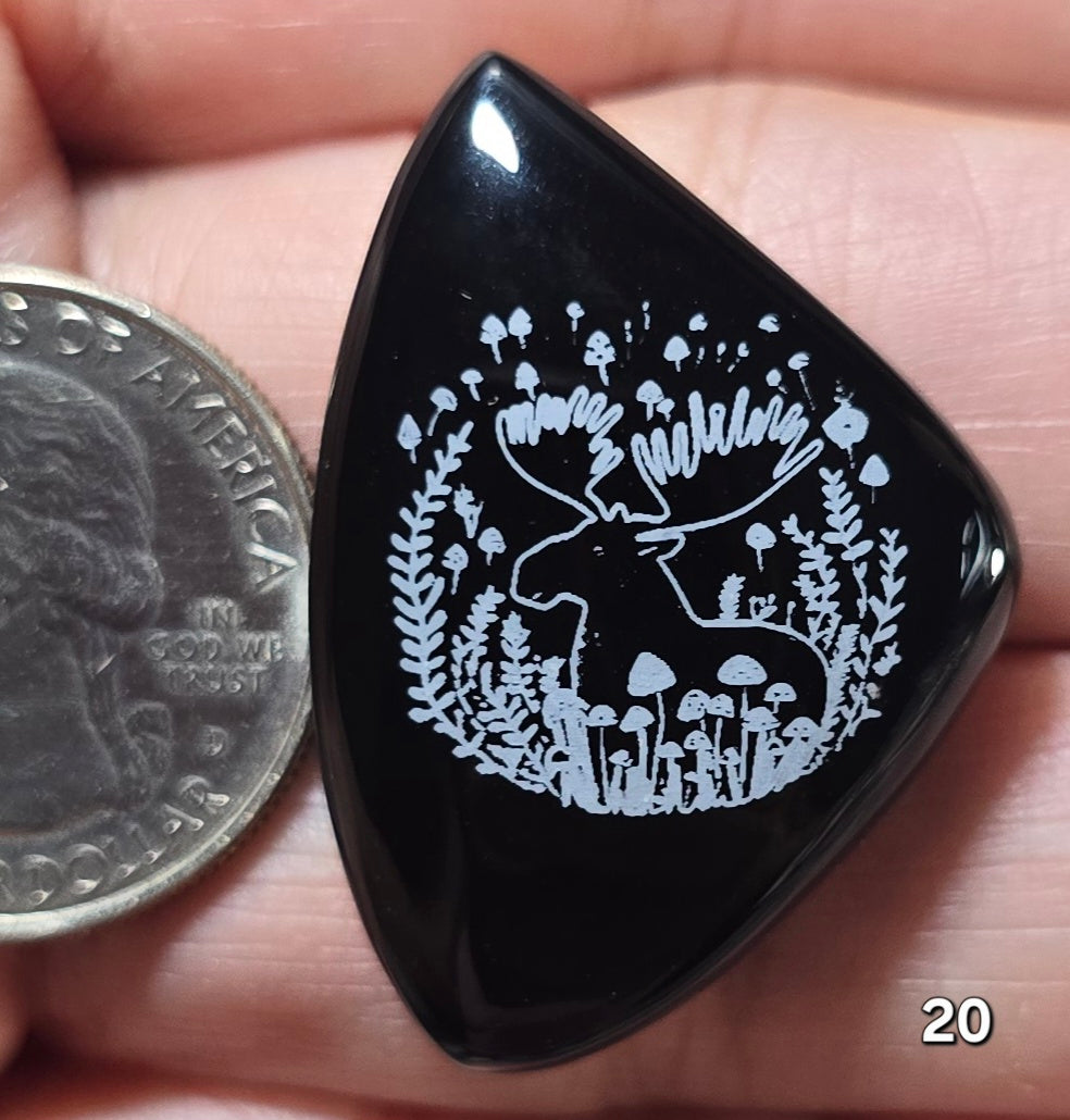 #20 Engraved Black Onyx