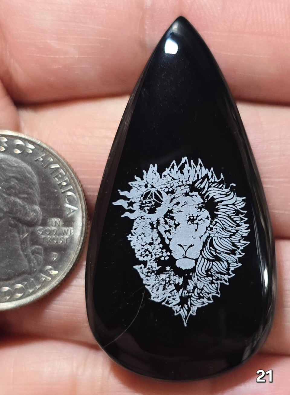 #21 Engraved Black Onyx