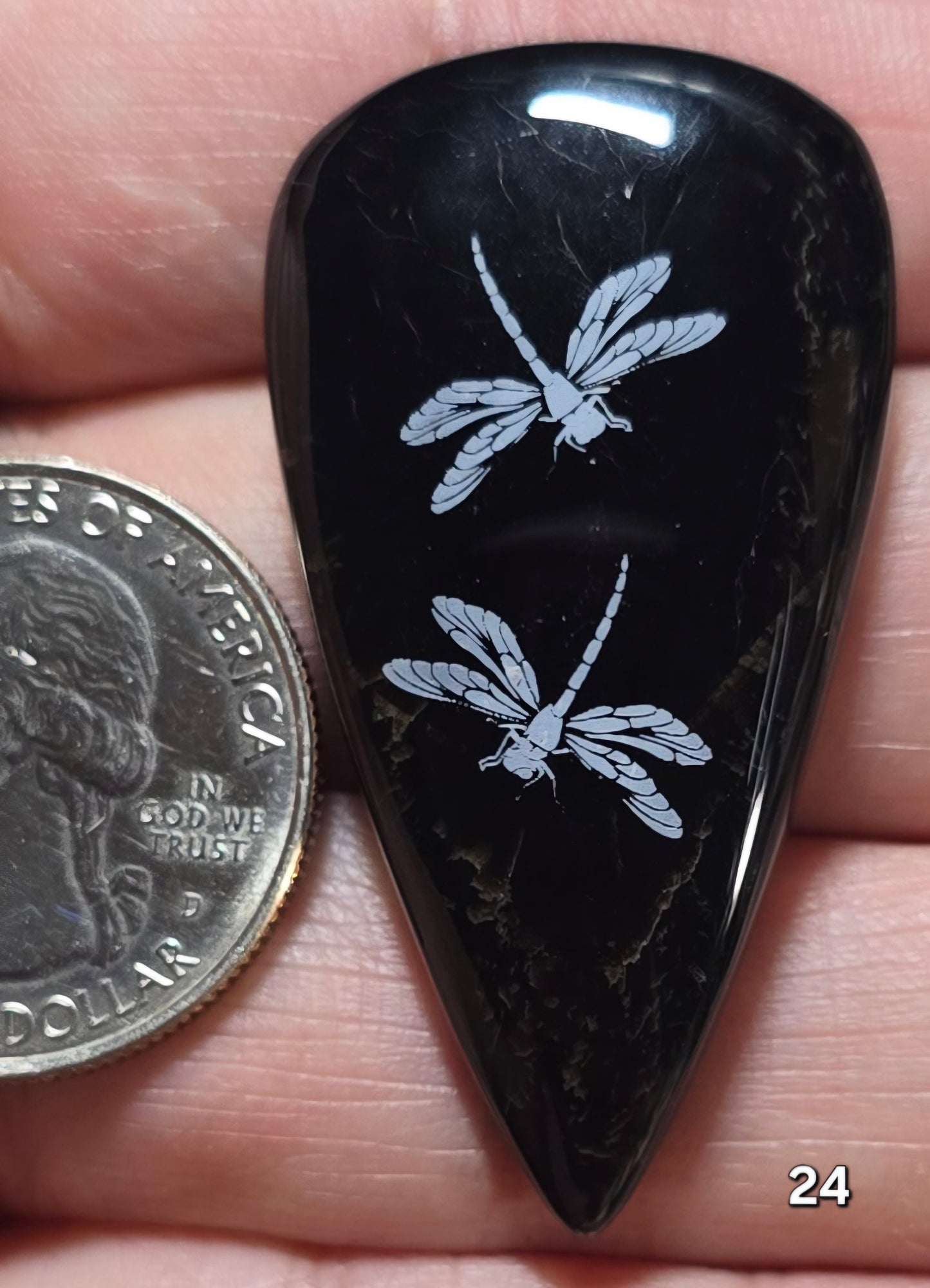 #24 Engraved Black Onyx