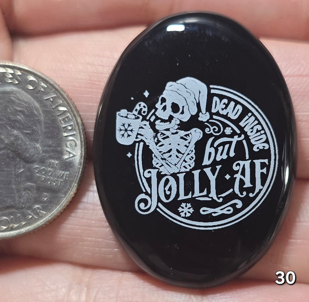 #30 Engraved Black Onyx