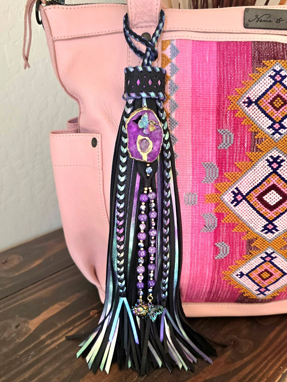 12" Holographic Dreams Leather Tassel