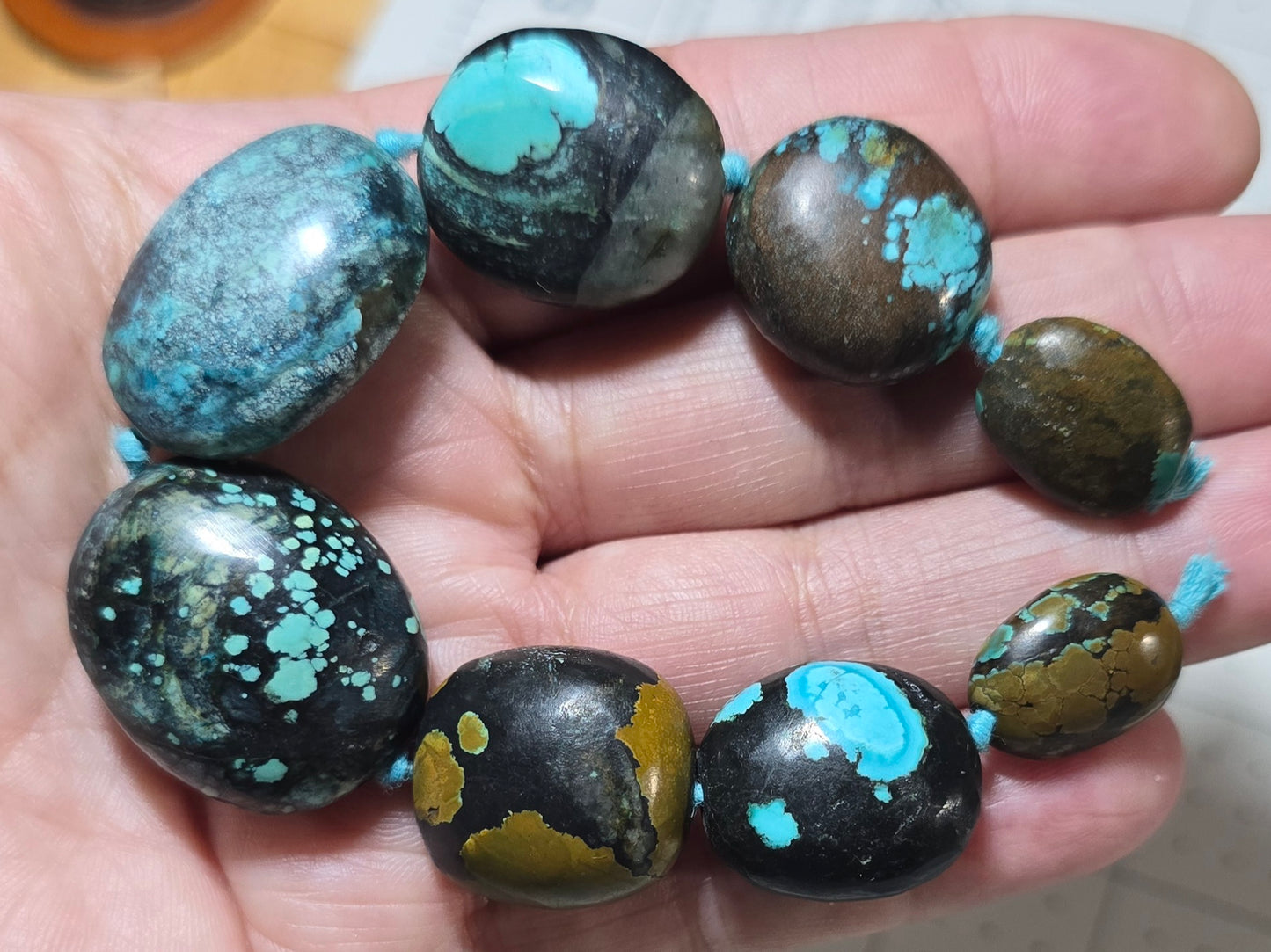 #1 Natural Hubei Turquoise Chunky Statement Beads – 17–28mm