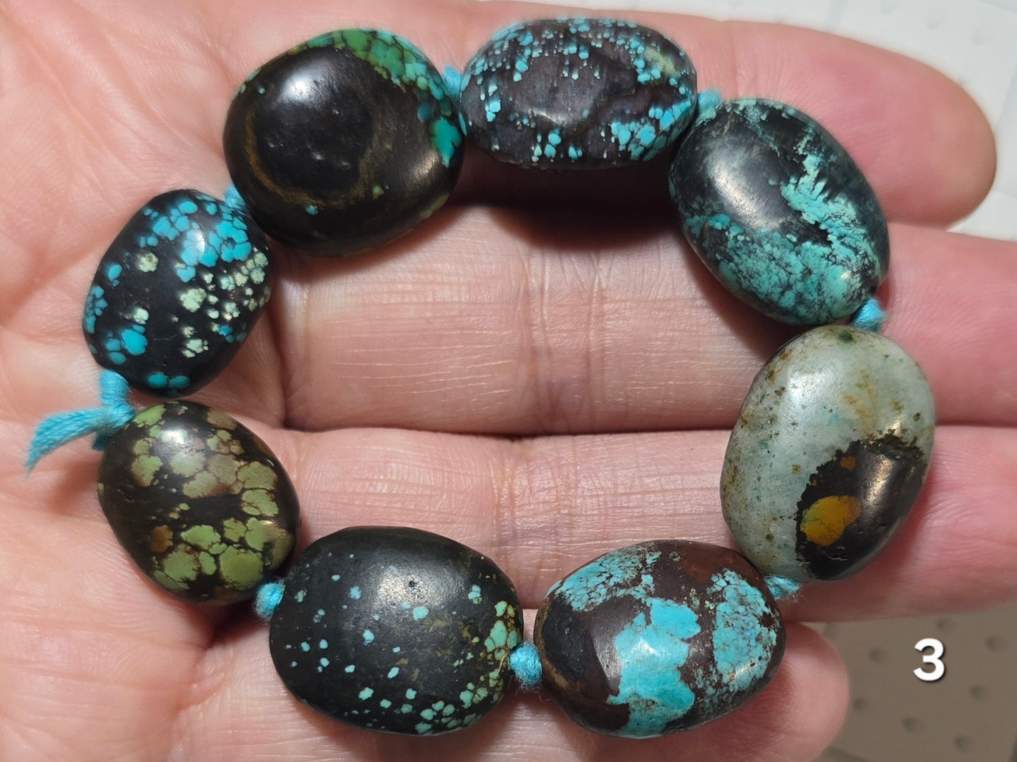 #3 Natural Hubei Turquoise Chunky Statement Beads – 17–21mm