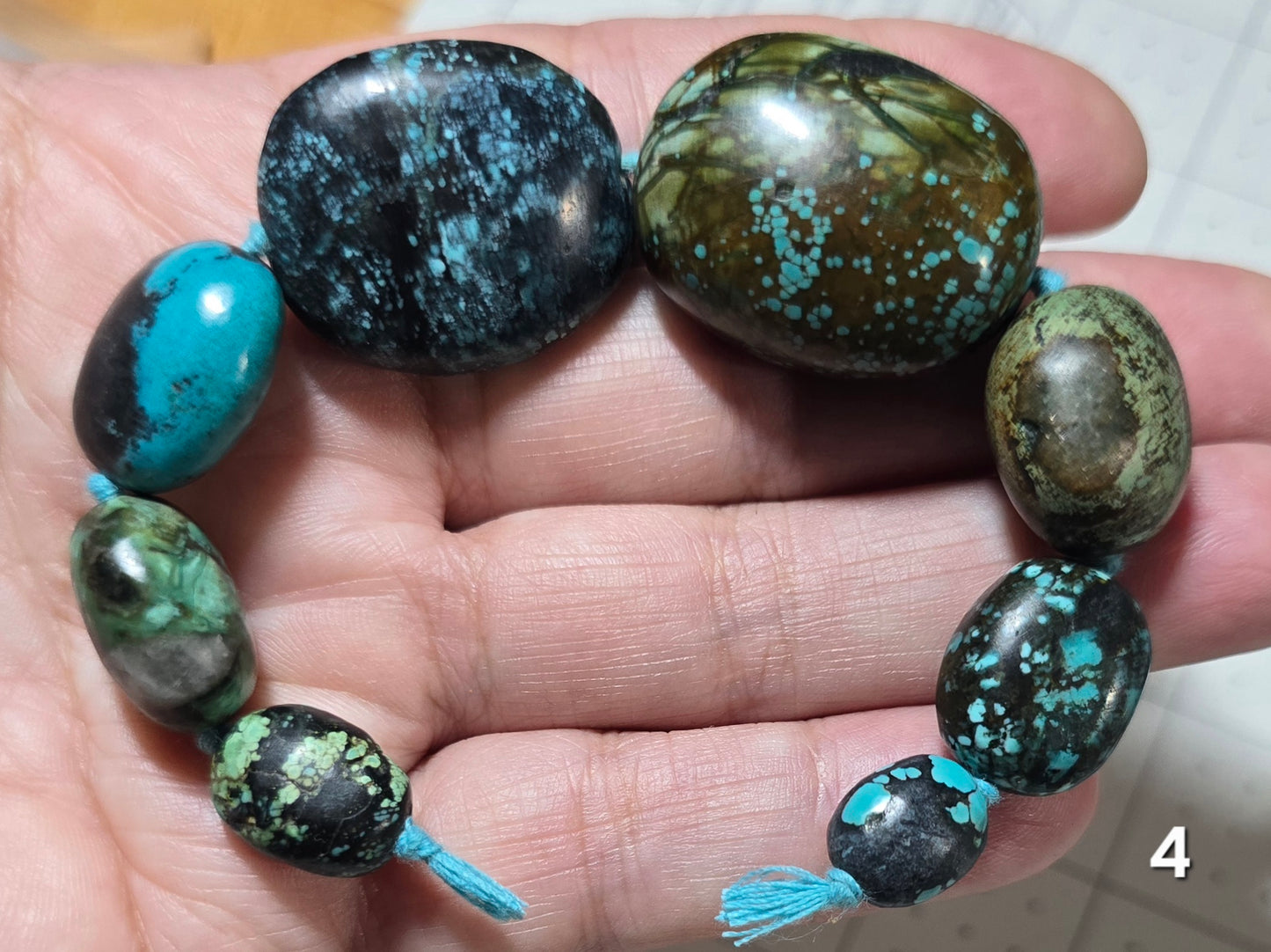 #4 Natural Hubei Turquoise Chunky Statement Beads – 12–31mm