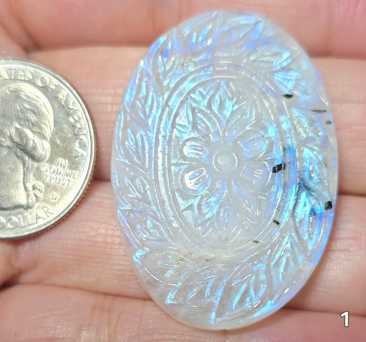 #1 Mughal Carved Moonstone