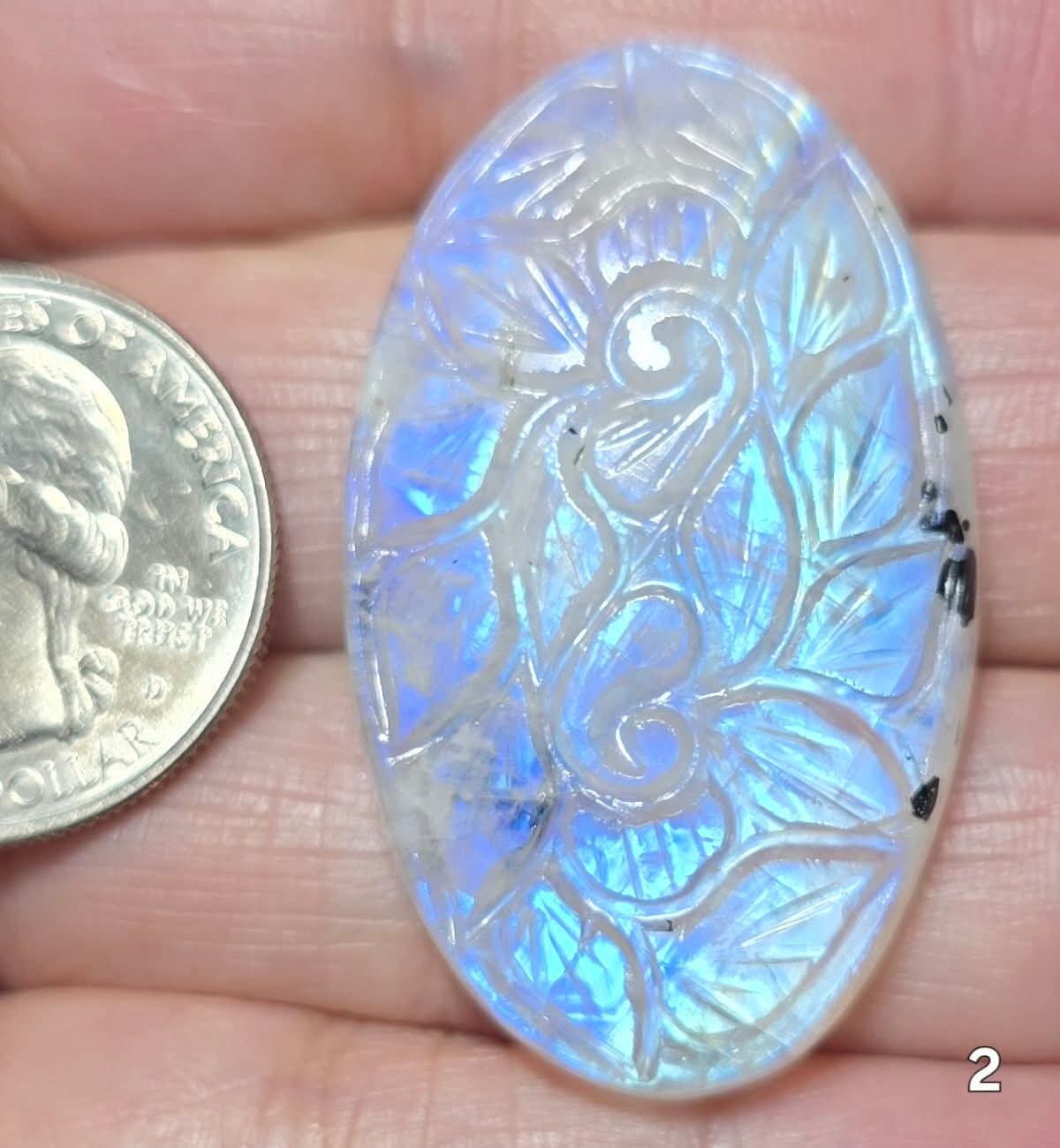 #2 Moonstone Mughal Carving