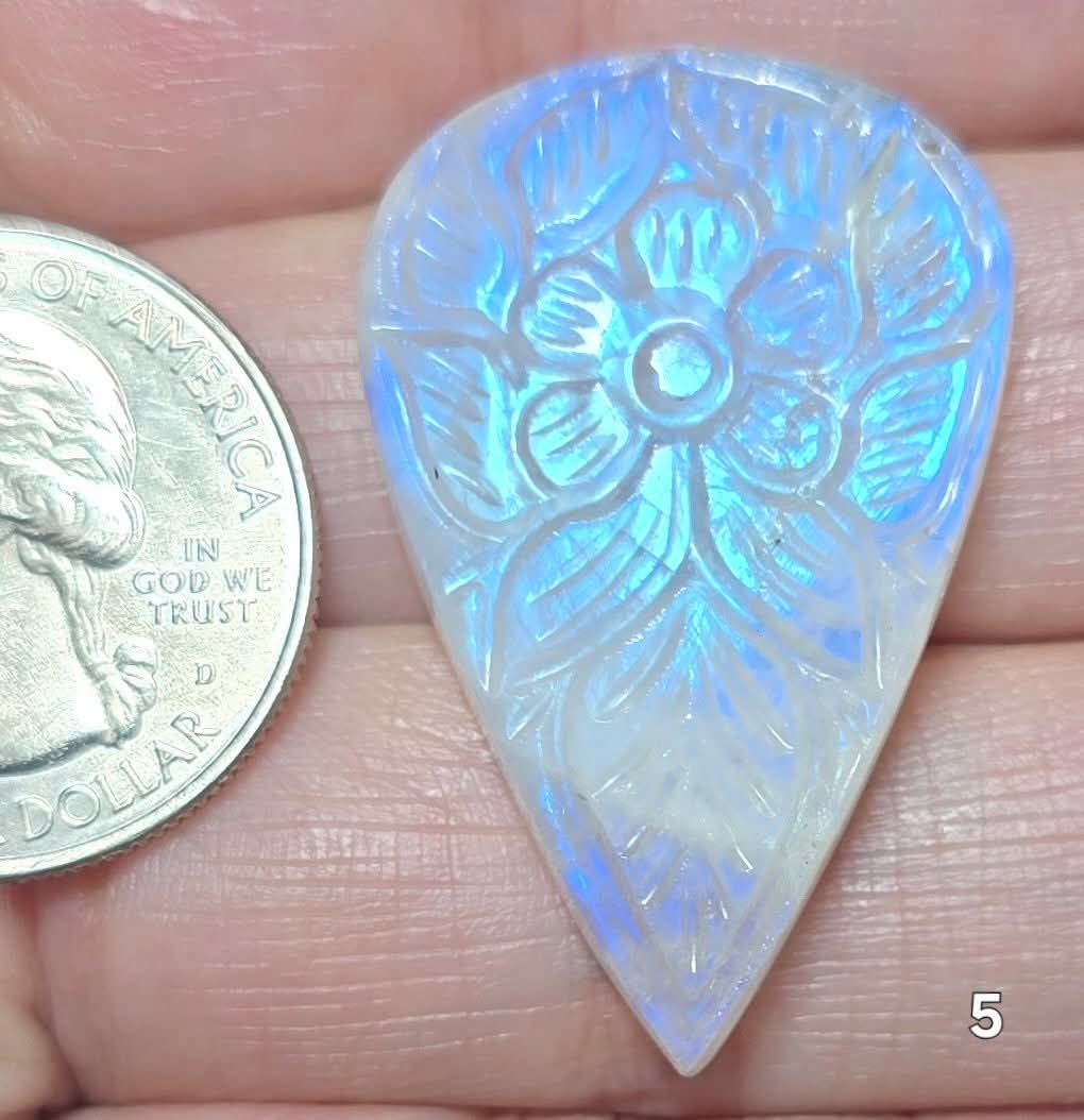 #5 Moonstone Mughal Carving