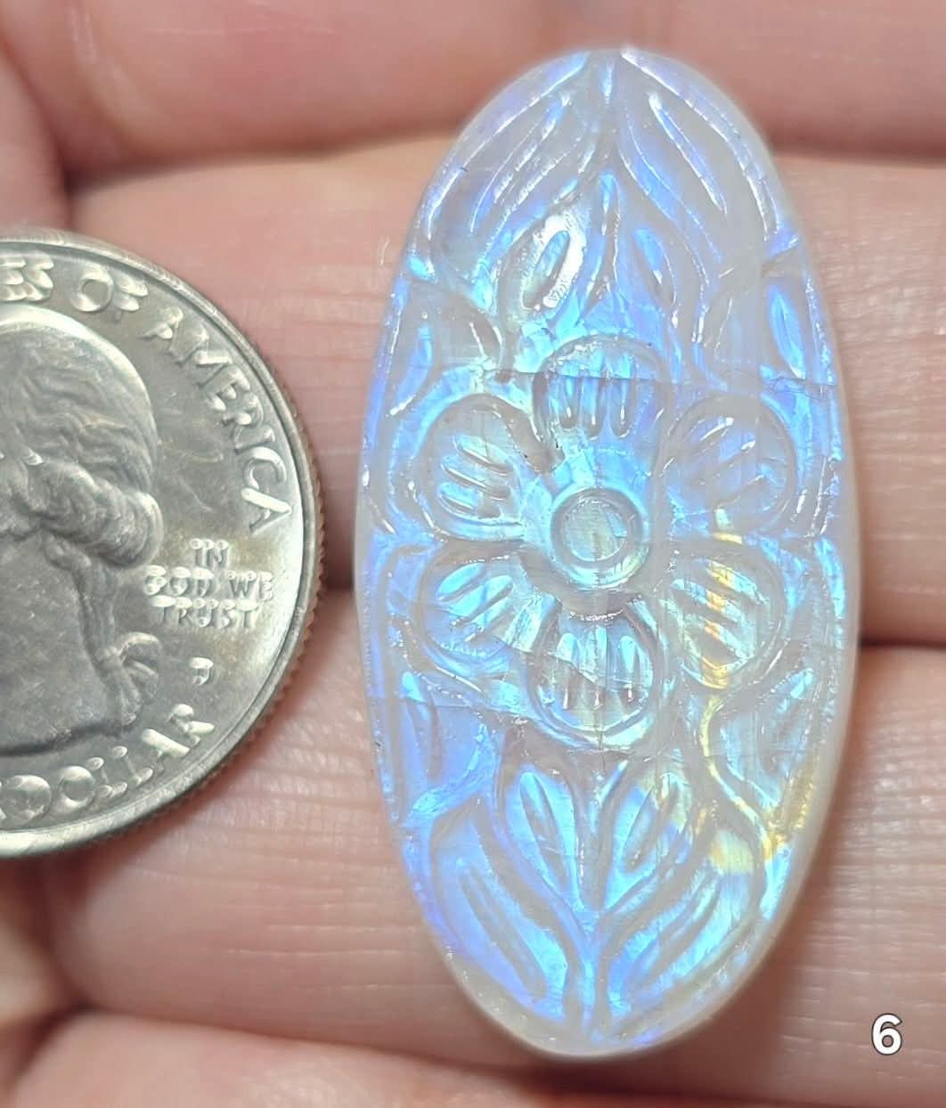 #6 Moonstone Mughal Carving