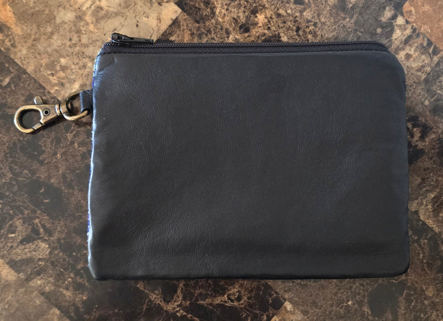 Artisan Fabric and Leather Clip-on Pouch