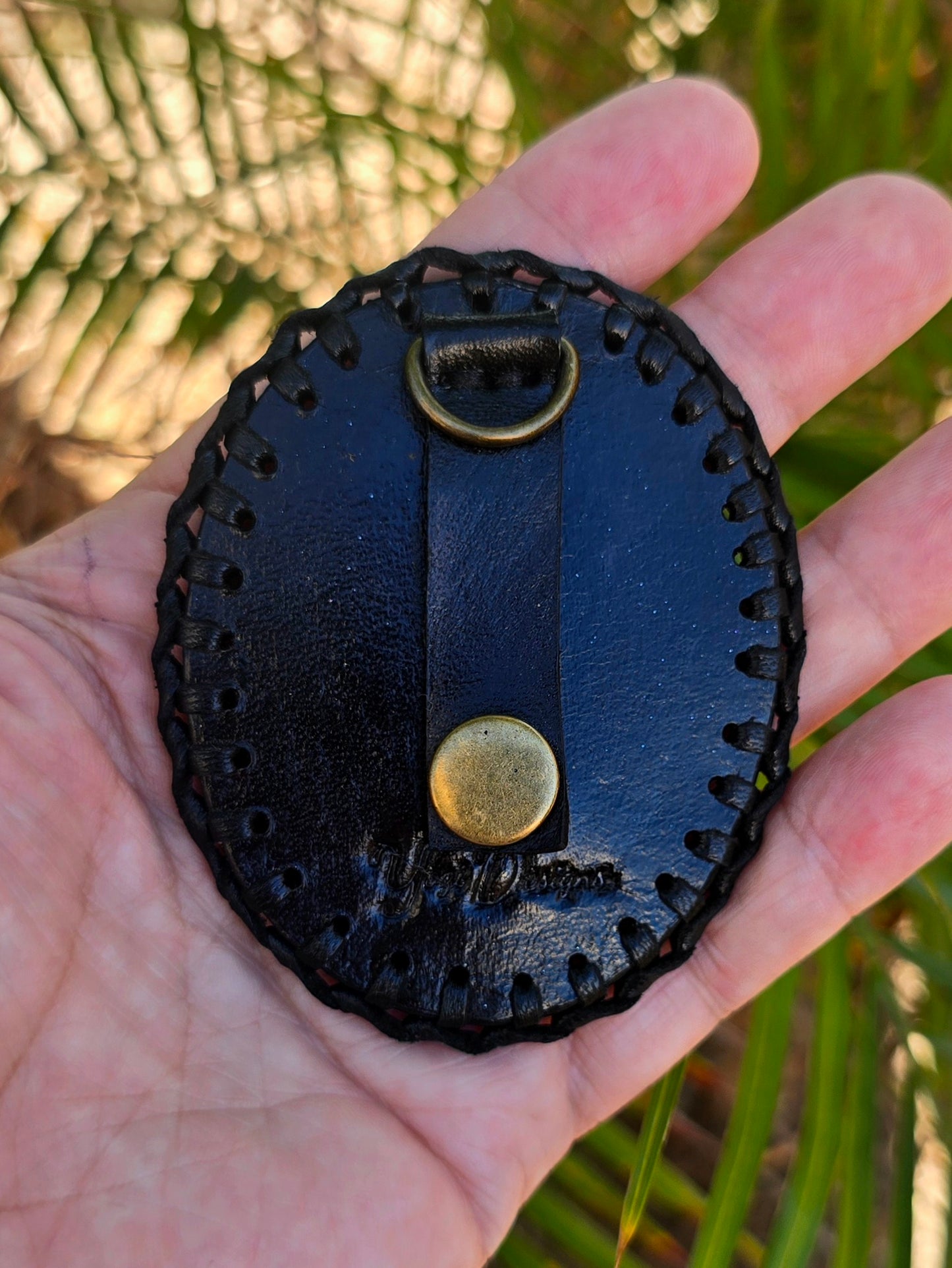 Rainbow Labradorite Leather Bag Bolo