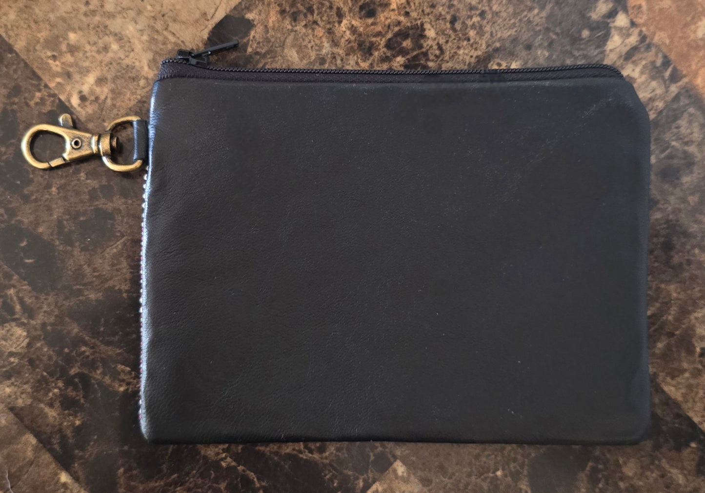 Artisan Fabric and Leather Clip-on Pouch