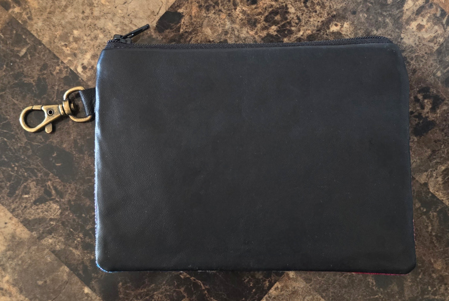 Artisan Fabric and Leather Clip-on Pouch