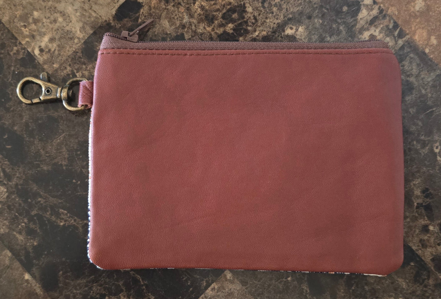 Artisan Fabric and Leather Clip-on Pouch
