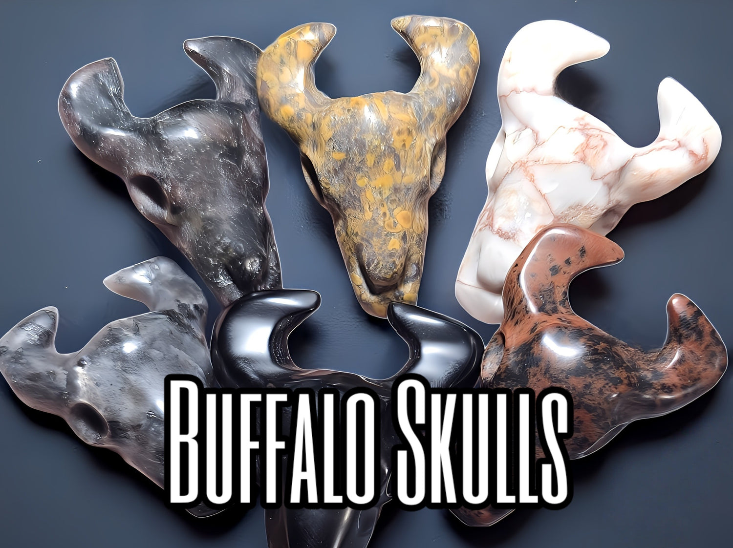 Carved Buffalo Skulls