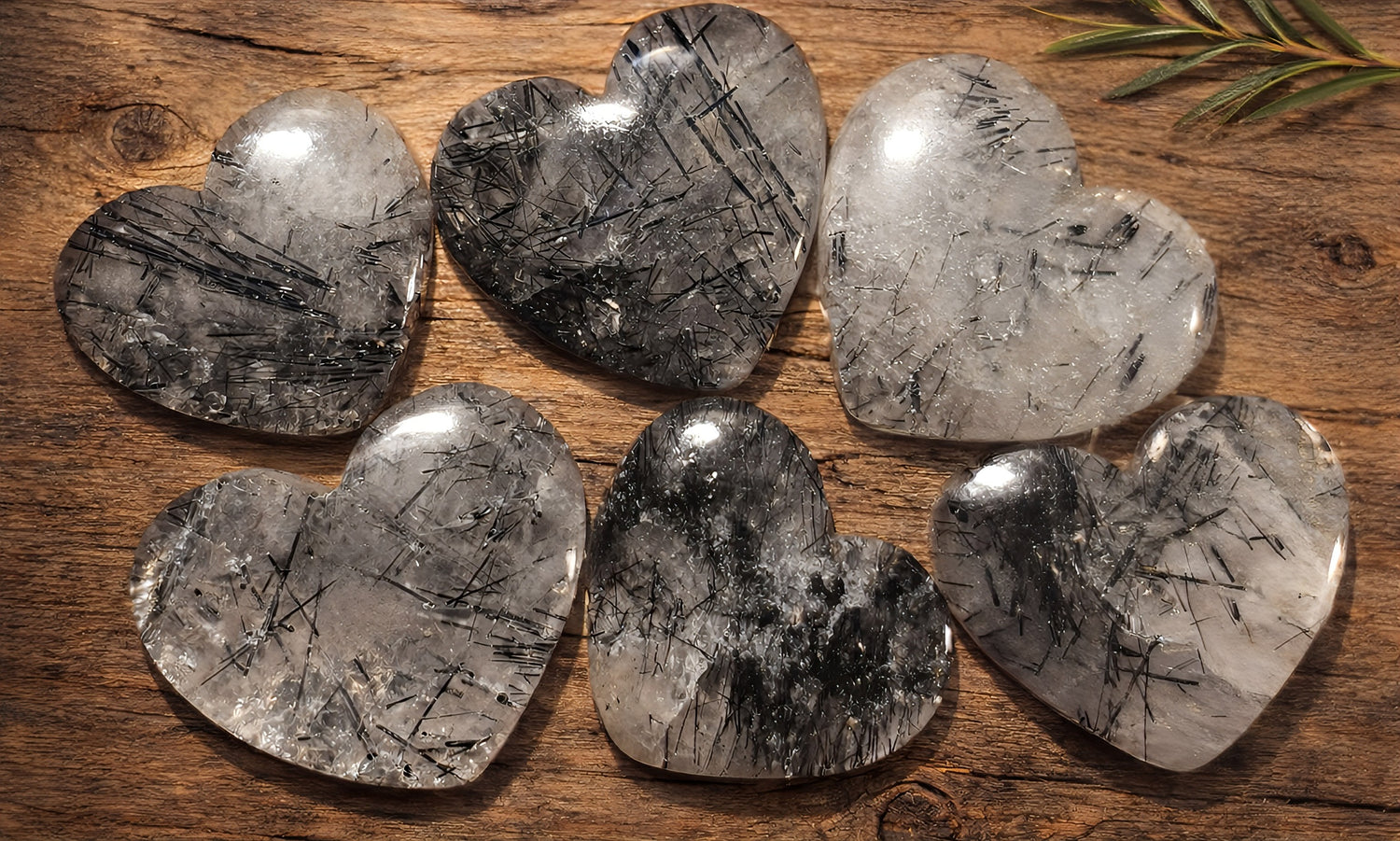 Rutilated Quartz Hearts