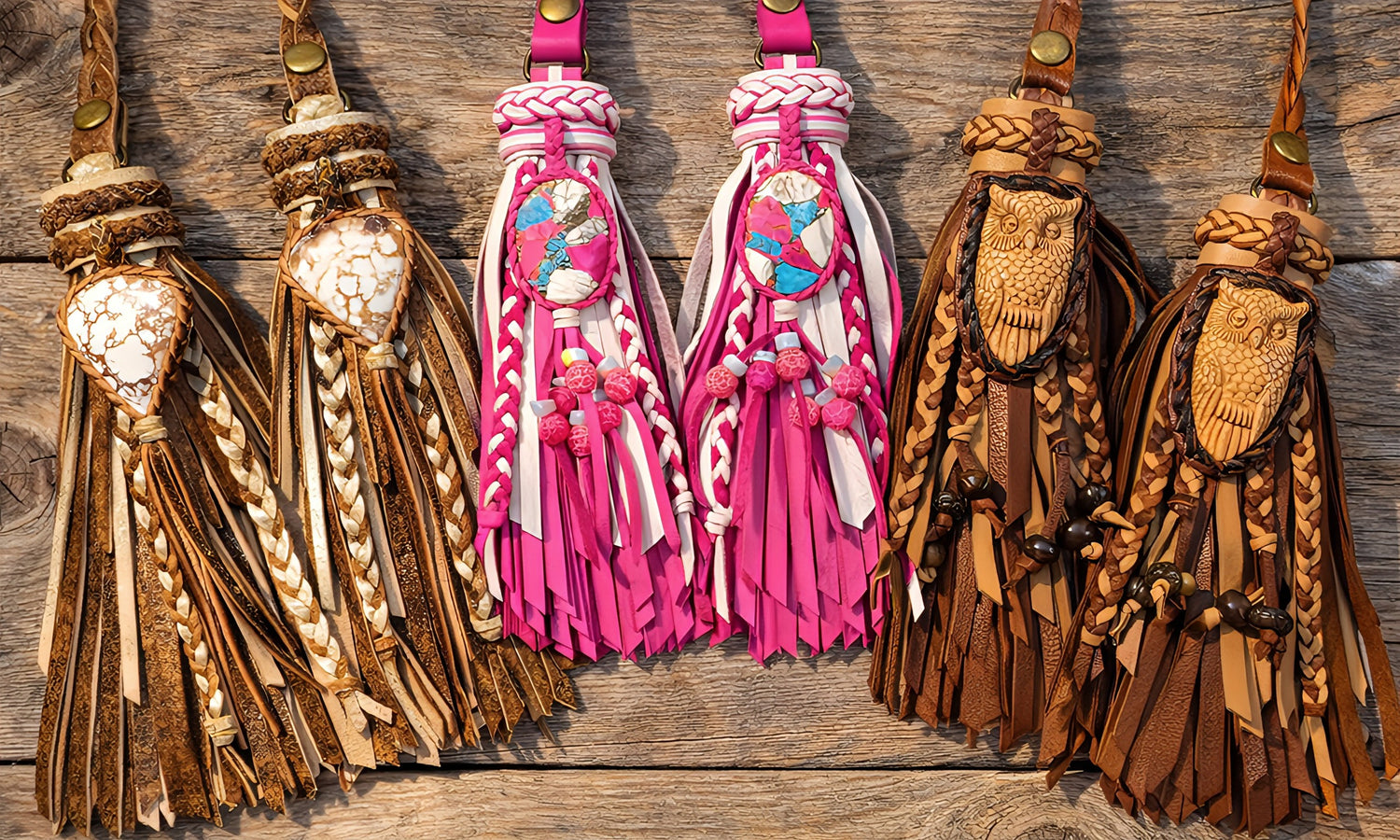 Double Leather Tassels