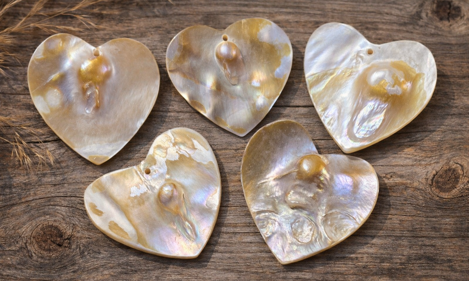 Mother-of-Pearl Heart Pendants