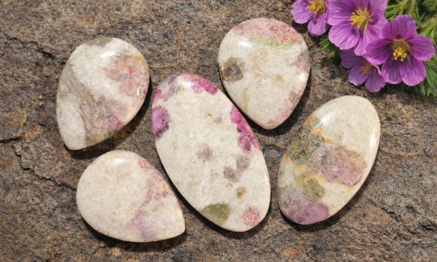 Pink Tourmaline in Ivory Quartz